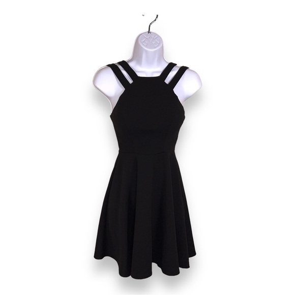 B. Smart Dresses & Skirts - SIZE 0 Y2k ERA B SMART BLACK FIT FLARE EVENT DRESS FORMAL PARTY GOTH SLEEVELESS